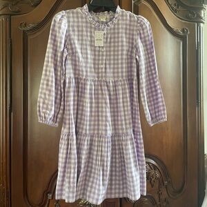 Crewcuts Lavender Gingham Tiered Dress